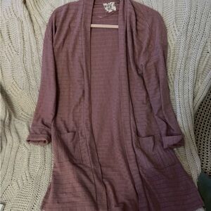 Hippie Rose Dusty Pink Open-Front Cardigan